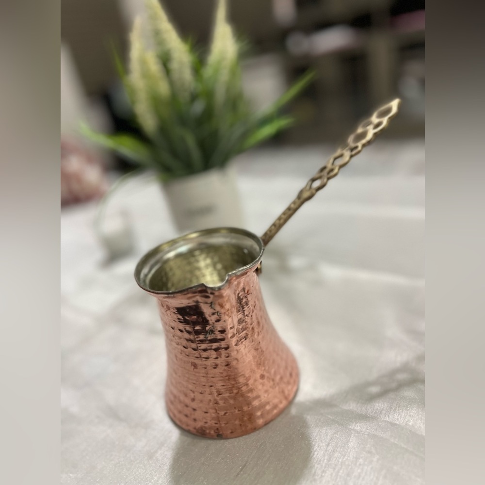NEW Copper Turkish Coffee Warmer Tea Pot With Handle - Picture 3 of 5